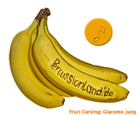 Bananen mit percussionland-Schriftzug