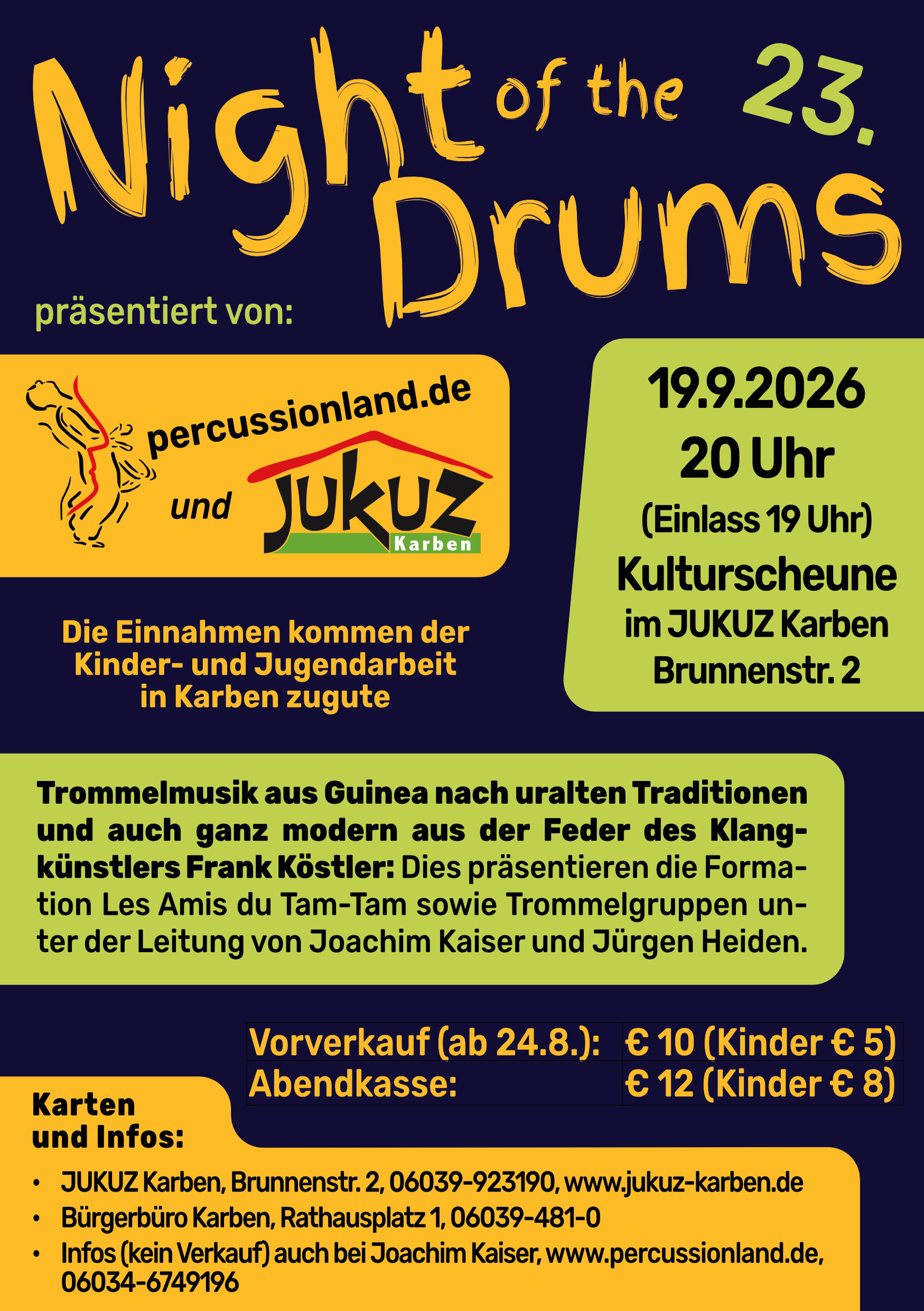 Werbeflyer für die Night of the Drums